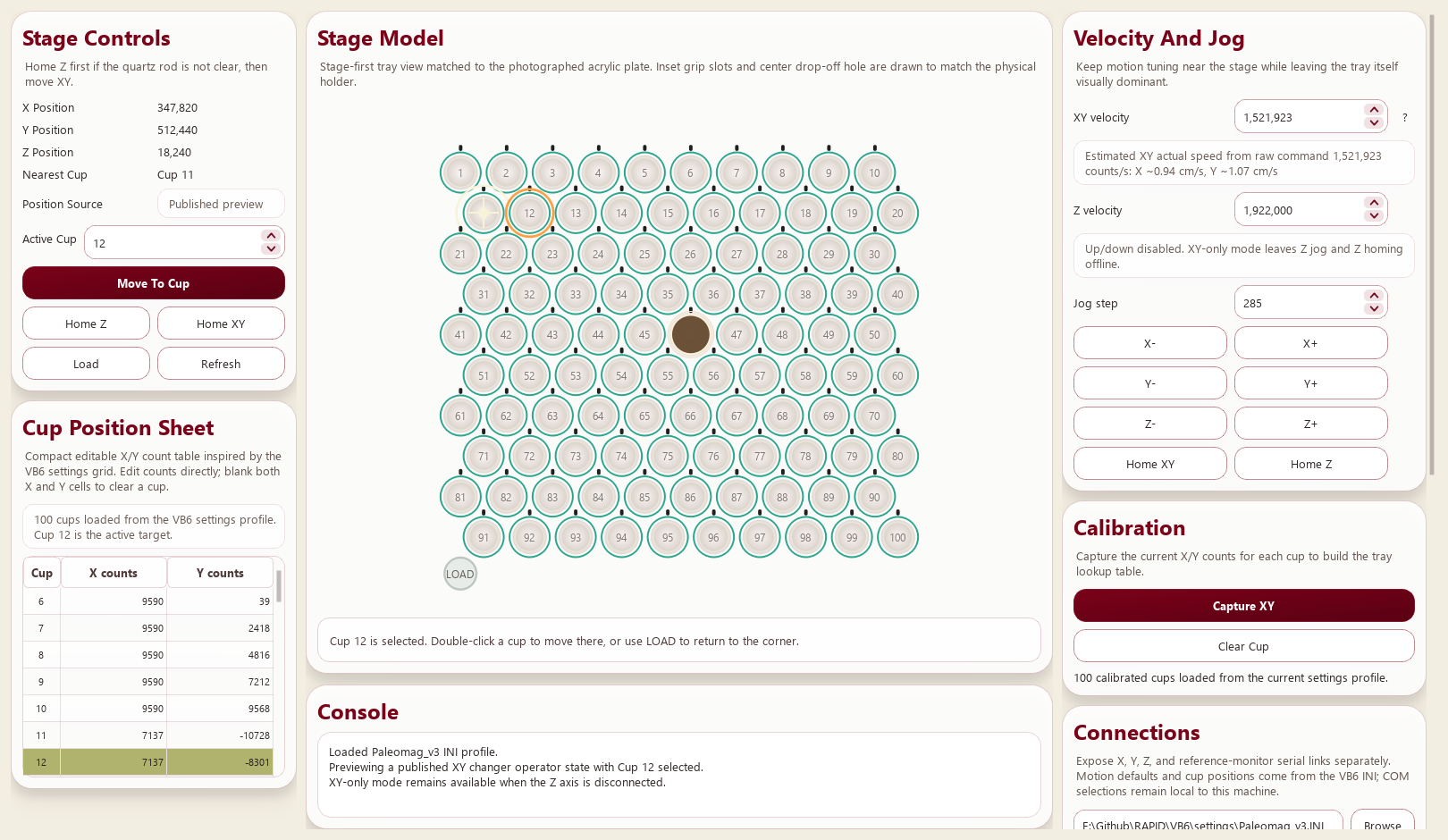 RapidPy Changer XY Control screenshot